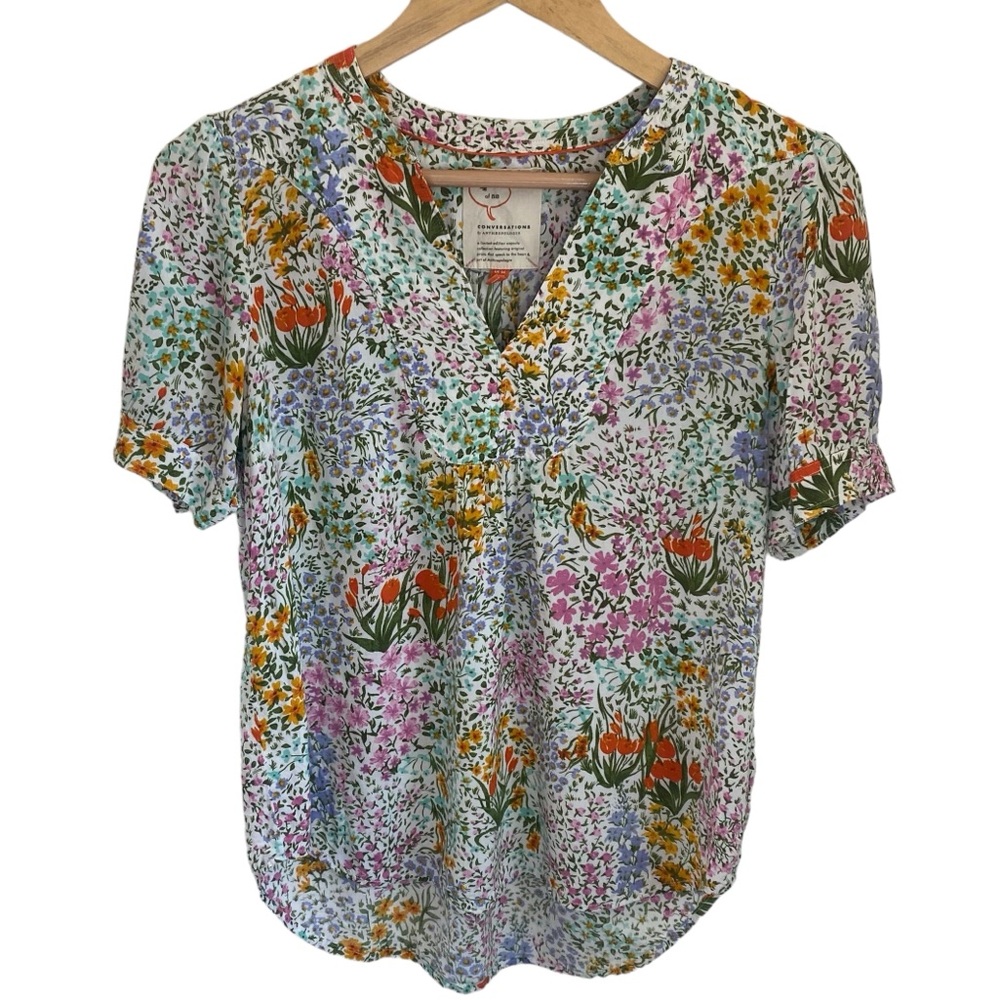 4 of 52 conversations by Anthropologie Floral Blouse - Picture 2 of 9